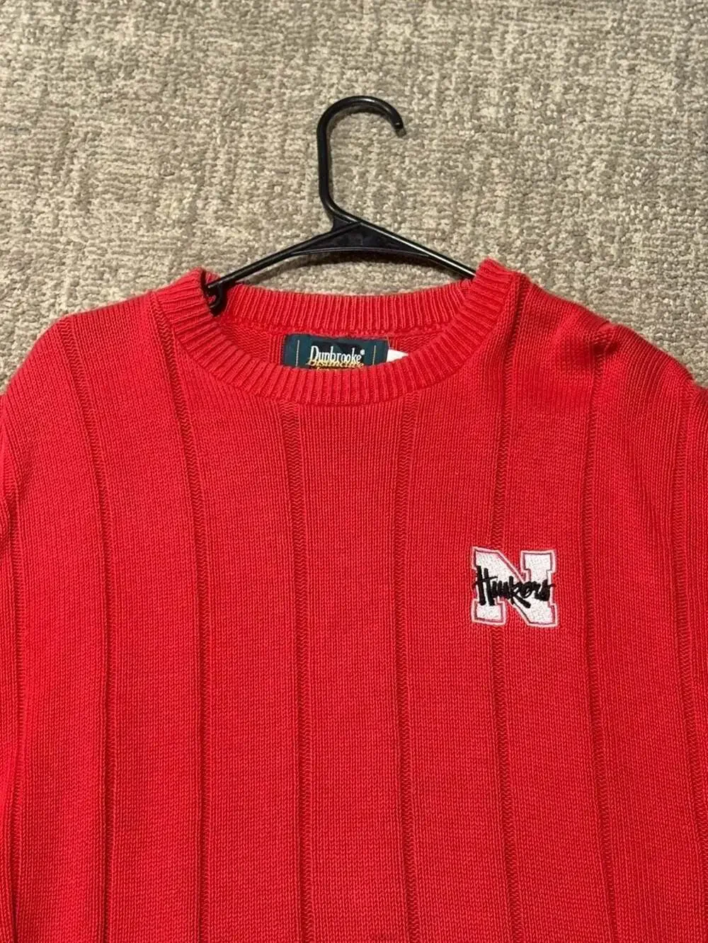 Dunbrooke Nebraska Cornhuskers Red Ribbed Knit Crew Neck Sweater XL